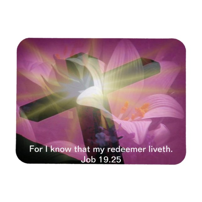 Easter bible verse Job 19:25 magnet (Horizontal)