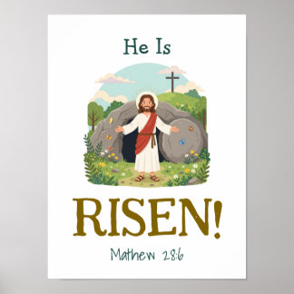 Easter Bible Verse Kids Christian Scripture Poster