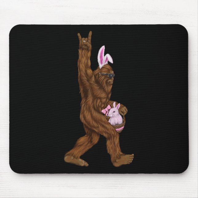Easter Bigfoot Bunny In A Basket Is Fun For Sunday Mouse Pad (Front)