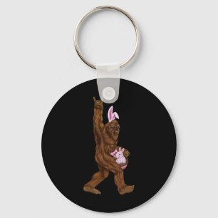 Easter Bigfoot Bunny In A Bysket Is Fun For Sunday Keychain