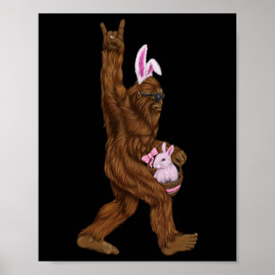 Easter Bigfoot Bunny In A Bysket Is Fun For Sunday Poster