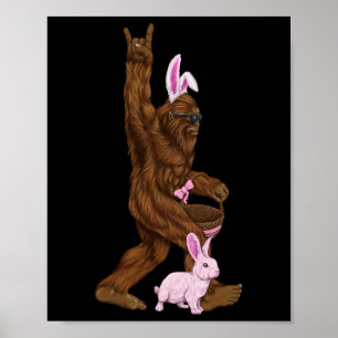 Easter Bigfoot Bunny In A Bysket Is Fun For Sunday Poster