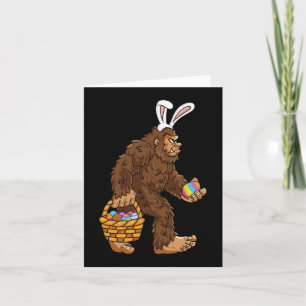 Easter Bigfoot With Egg Basket Fun Boys Kids Sasqu Card
