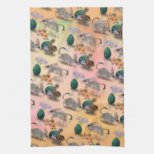 Easter Bilby & Australian Flowers Kitchen Towel