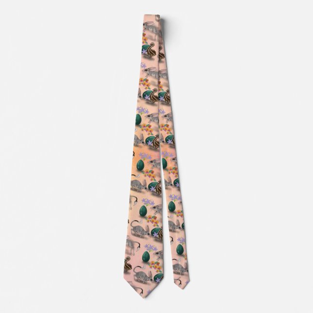 Easter Bilby & Australian Flowers Neck Tie (Front)