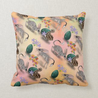 Easter Bilby & Australian Flowers   Throw Pillow