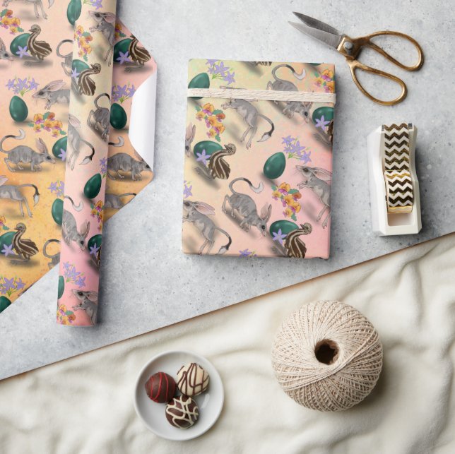 Easter Bilby & Australian Flowers  Wrapping Paper (Crafts)
