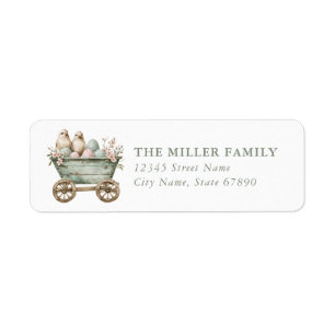Easter Birds and Cart Return Address Labels