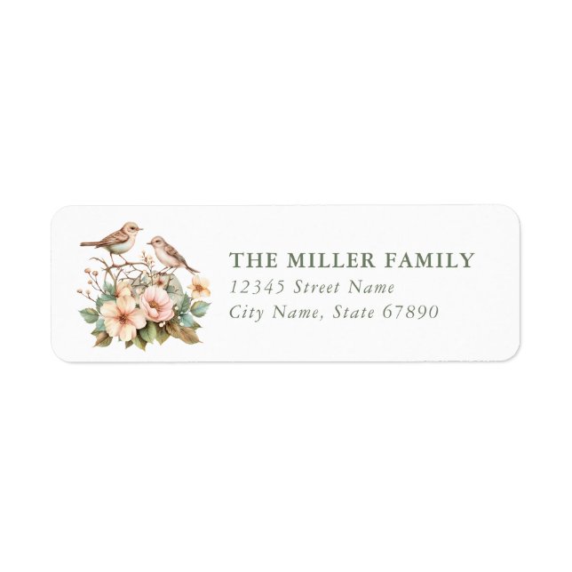 Easter Birds Return Address Labels (Front)