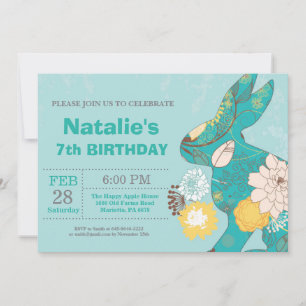 Easter birthday Girl Easter Egg Birthday Rabbit Invitation