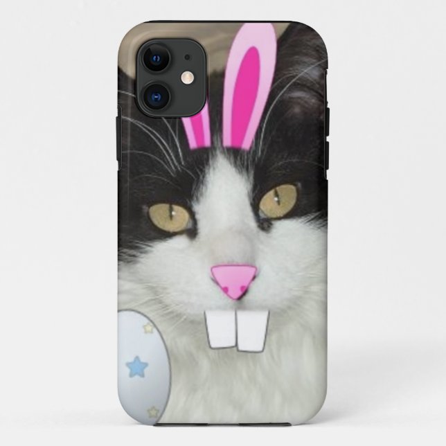 Easter Black and White Kitty Cat Case-Mate iPhone Case (Back)