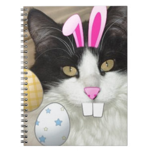 Easter Black and White Kitty Cat Notebook