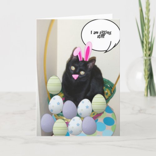 Easter Black Cat Holiday Card