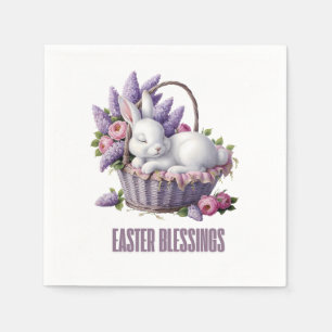 Easter Blessing – Bunny & Flower Basket Delight Napkins