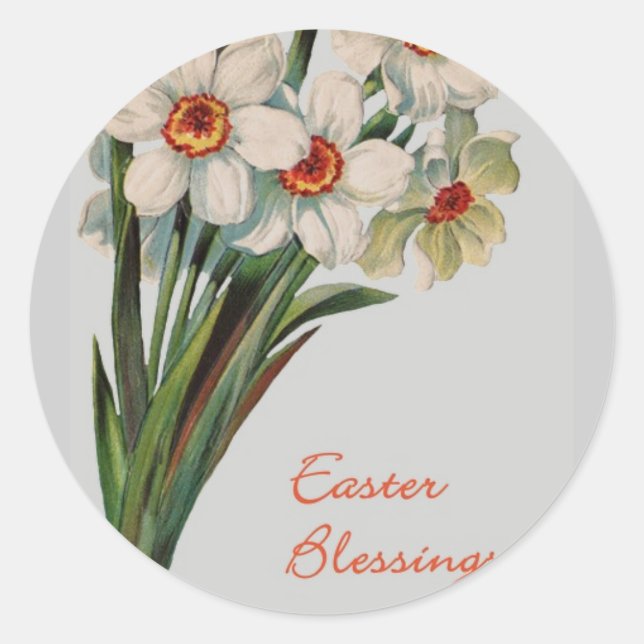 Easter Blessing Classic Round Sticker (Front)