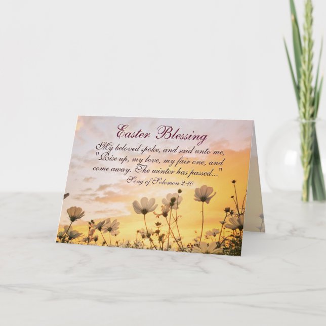 Easter Blessing Song of Songs 2:10 Bible Verse Holiday Card (Front)