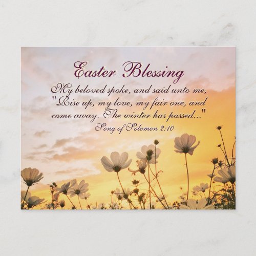 Easter Blessing Song of Songs 210 Bible Verse Holiday Postcard