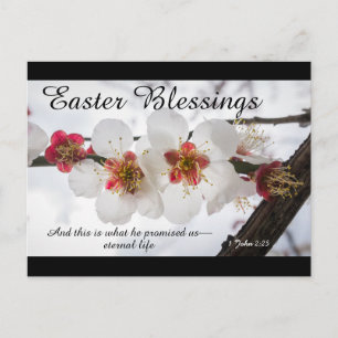 Easter Blessings 1 John 2:25 Bible Verse Holiday Postcard
