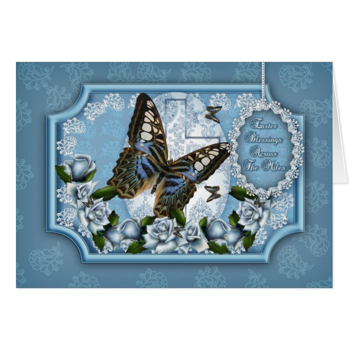 Easter Blessings Across The Miles With Butterfly A Greeting Cards