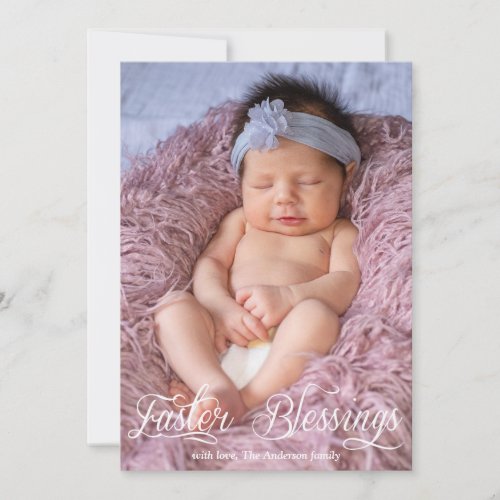Easter Blessings Baby Kids Family Photo Holiday Card