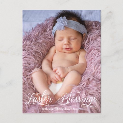 Easter Blessings Baby Kids Family Photo Holiday Postcard