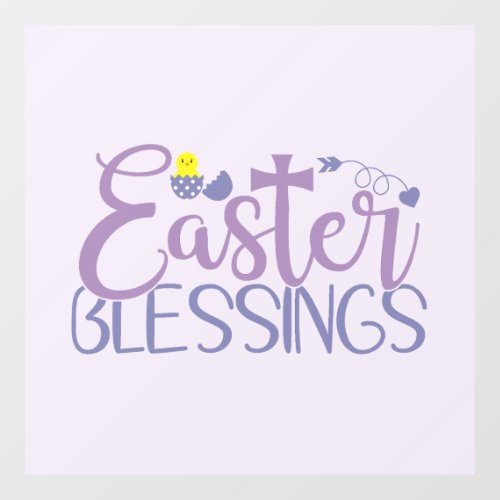 Easter Blessings Calligraphy Quote Happy Easter  Floor Decals