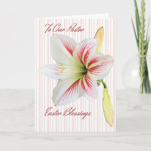 Easter Blessings Card for Pastor with Lily