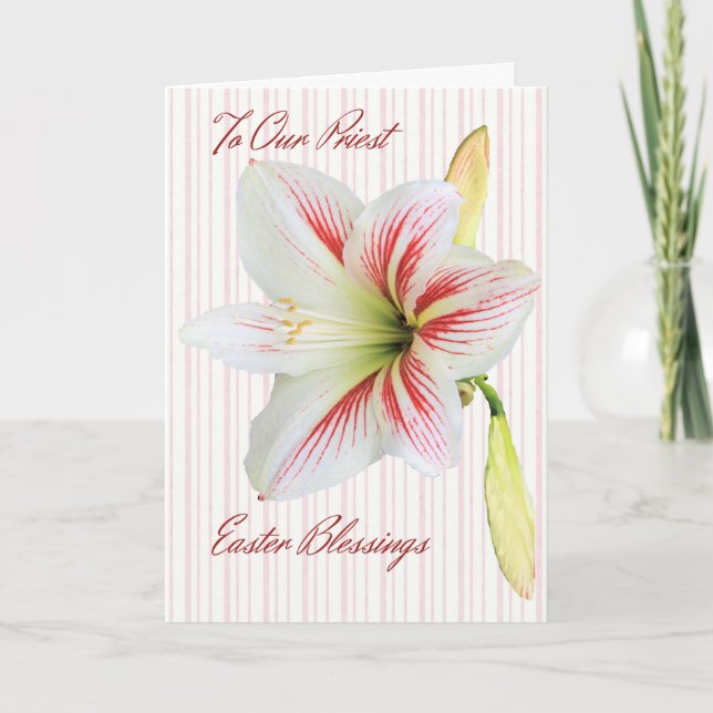 Easter Blessings Card for Priest with Lily (Front)