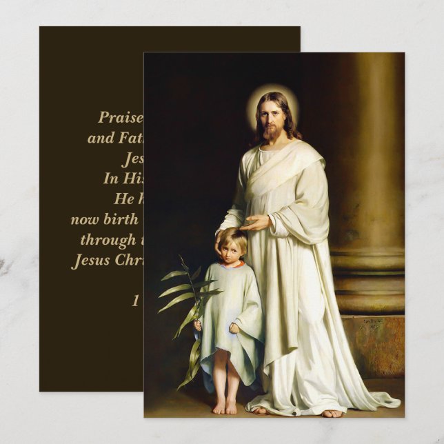 Easter Blessings. Christ and Child Fine Art   Holiday Card (Front/Back)