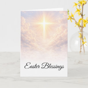 Easter Blessings Christian Cross Sunrise Greeting Card