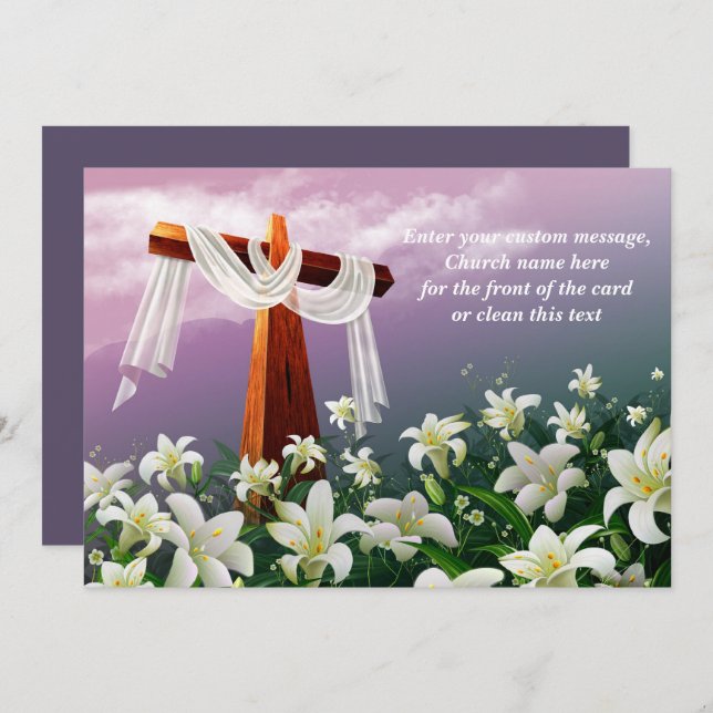 Easter Blessings. Christian Easter Cards (Front/Back)