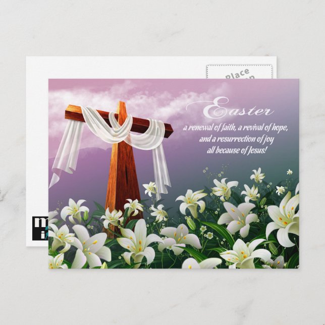 Easter Blessings. Christian Religious Easter  Holiday Postcard (Front/Back)
