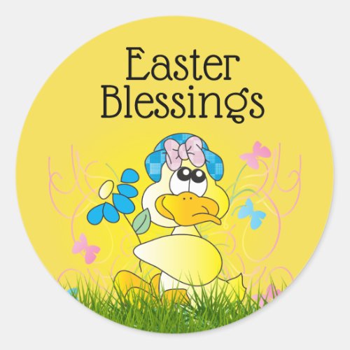 Easter Blessings Classic Round Sticker