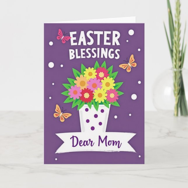 Easter Blessings Dear Mom Card (Front)