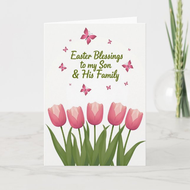 Easter Blessings Family Spring Card (Front)