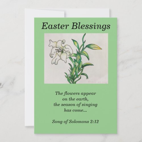 Easter Blessings Flat Card Lily Song of Solomons