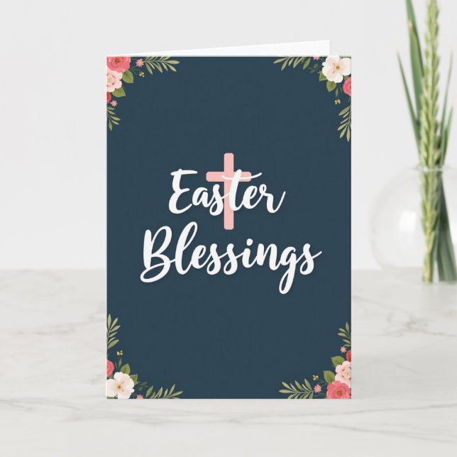 Easter Blessings Floral Art Card (Front)
