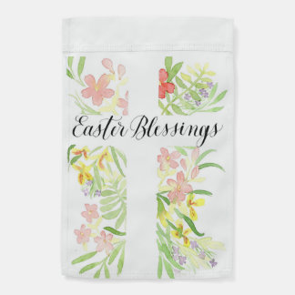 Easter Blessings Floral Garden Flag
