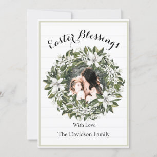 Easter Blessings Floral Photo Card