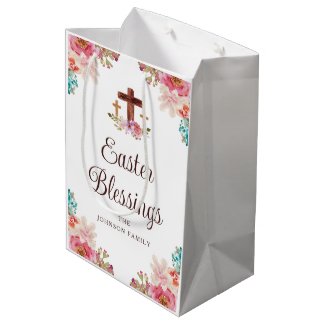 Easter Blessings Floral Religious Cross