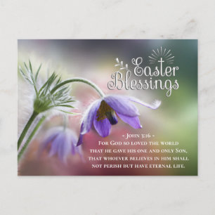 Easter Blessings God so Loved the World John 3:16 Postcard