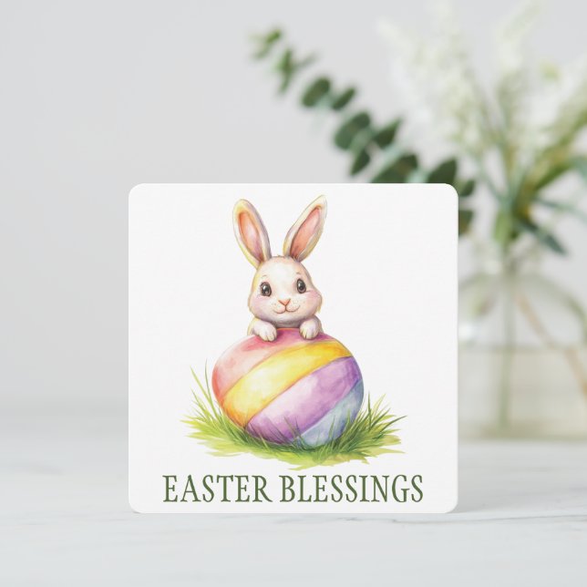 Easter Blessings Greeting Card (Standing Front)