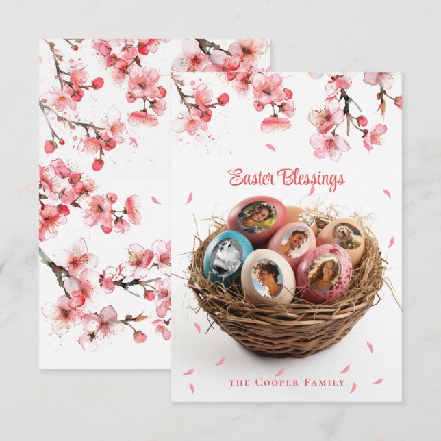 Easter Blessings I Cut Out Pictures Holiday Card (Front/Back)