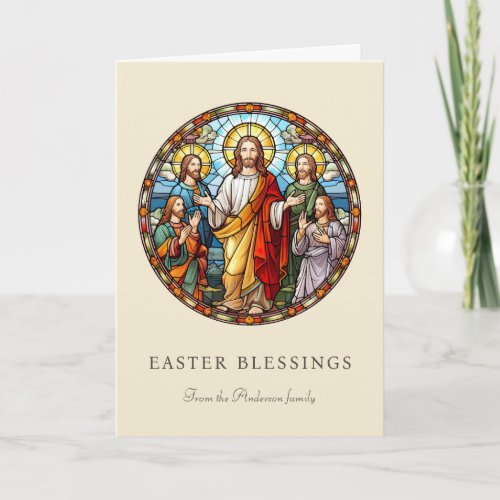 Easter Blessings Jesus Christ Cross Religious Holiday Card