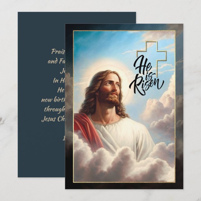Easter Blessings. Jesus Christ Painting Holiday Card (Front/Back)