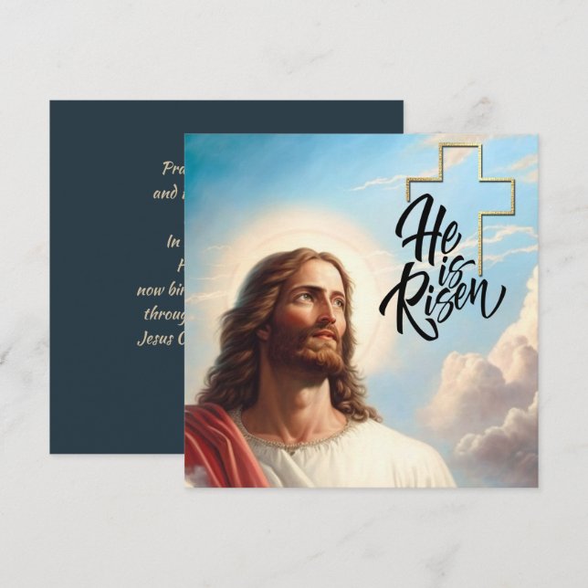 Easter Blessings. Jesus Christ Painting Holiday Card (Front/Back)
