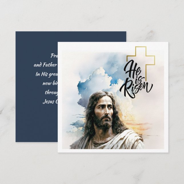 Easter Blessings. Jesus Christ Painting Holiday Card (Front/Back)