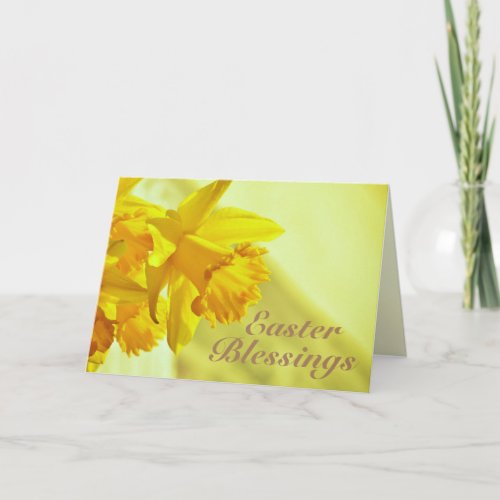 Easter Blessings John 1125_26 Daffodils Holiday Card