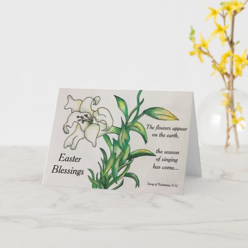 Easter Blessings Lily Card Bible Quote