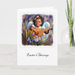 Easter Blessings. Little Afro Angel Greeting Cards